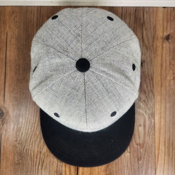 Illuminati Occult Geometric Sandwich Hat Cap Snapback Gray Hip Hop Three In Logo - Picture 7 of 10